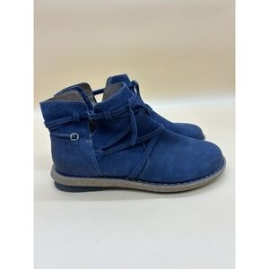 Born Tarkiln Blue Suede Side Zip Ankle Boots Women's Size 10 Boho Casual